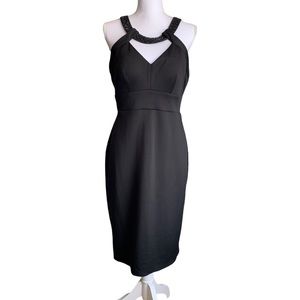 Blu Sage Black Evening Jeweled Neckline Dress Size 12